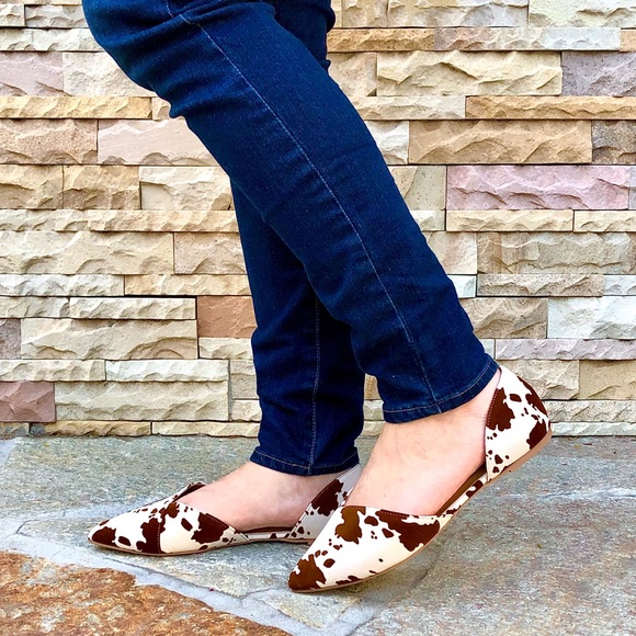 ⚡FINAL PRICE! Brown Cow Print D'Orsay Flats - Picture 5 of 14